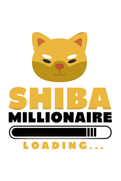 StoryGift Romania Sticker Eticheta 50CM Cu Shiba Millionare Loading, Simbol Pisica galbena, Investitii Online, M
