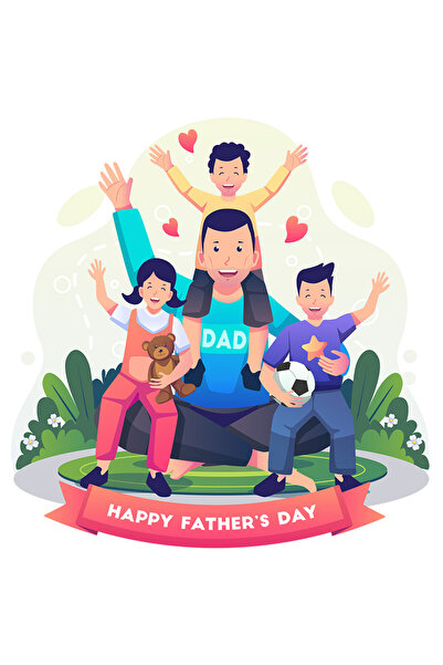 StoryGift Romania Sticker Eticheta 40CM Cu Mesaj In Engleza Happy Father's Day, Ziua Tatalui, Copii, Parinte, Mi