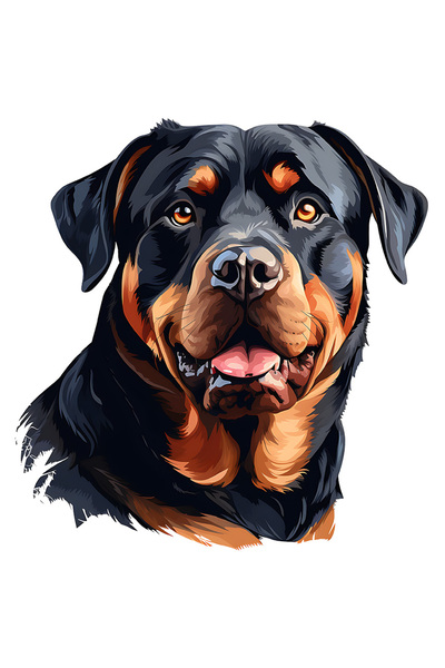 StoryGift Romania Sticker Eticheta 40CM cu un caine Rottweiler, ilustratie, c...