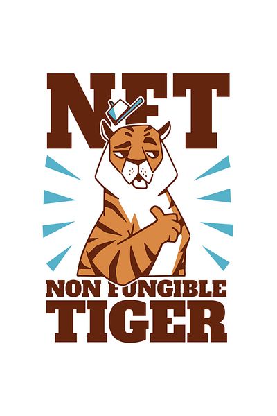 StoryGift Romania Sticker 70CM Personalized NFT, Non Fungible Tiger, Tiger, with White Edges, PVC Vi