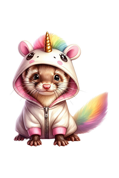 StoryGift Romania Sticker Adeziv 90CM cu o nevastuica deghizata in unicorn, i...
