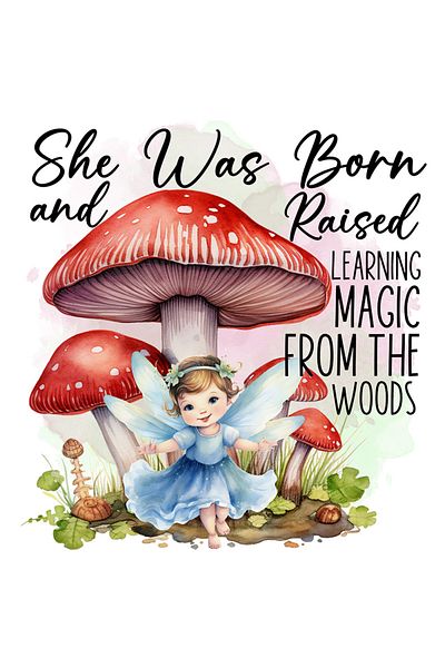 StoryGift Romania Sticker Autocolant 70CM cu o fetita zana cu mesajul "She was born and raised learning magic fr