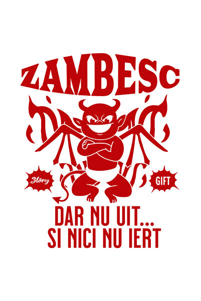 StoryGift Romania Sticker Autocolant 70CM cu Dracusor Diavol Zambitor Text Zambesc Dar Nu Uit Si Nici Nu Iert, H