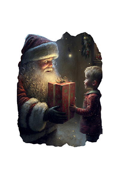 StoryGift Romania Sticker Autocolant 70CM Cu Mos Craciun care da Un Cadou unu...