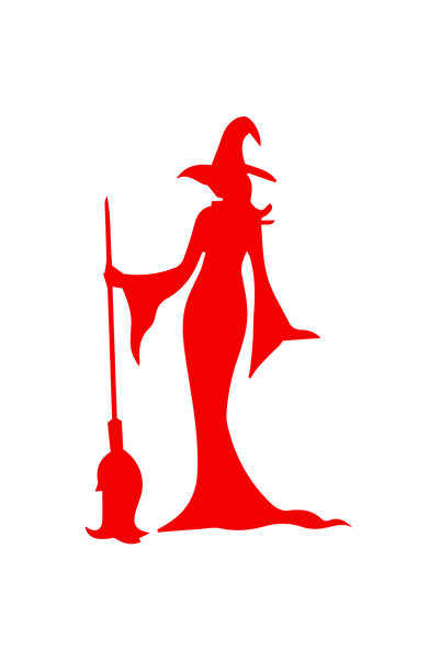 StoryGift Romania Sticker Autocolant 70CM Exterior cu o vrajitoare care tine ...