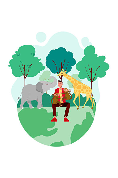 StoryGift Romania Sticker Eticheta 40CM Cu Rezervatie Naturala, Zebra, Elefant, cu Margini Albe, PVC Vinyl 40 cm