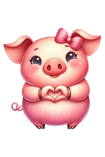 StoryGift Romania Sticker Cu O Purcelusa Care Face Un Semn In Forma De Inima,...