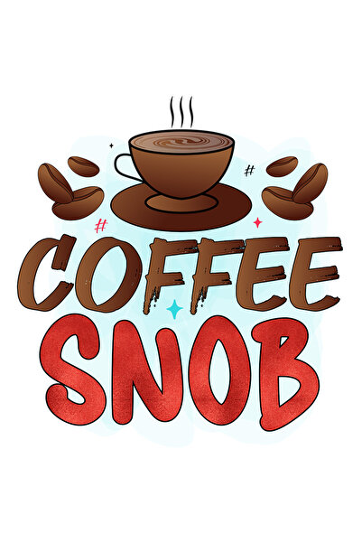 StoryGift Romania Sticker Autocolant 70CM cu mesajul "Coffee", ilustratie, li...