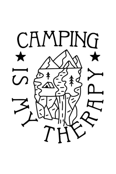 StoryGift Romania Sticker Adeziv 90CM Cu Mesaj Haios Camping Is My Therapy, Foc De Tabara, Calea Printre Munti,