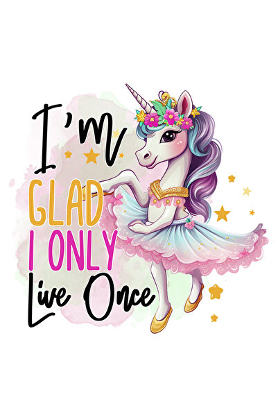 StoryGift Romania Sticker Adeziv 90CM cu unicorn in costum de balerina cu mes...