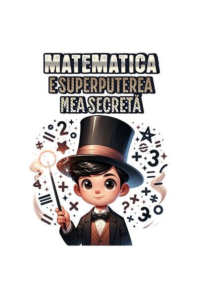 StoryGift Romania Sticker Eticheta 40CM Adeziv Matematica e superputerea mea secreta scoala copii cu Margini Alb