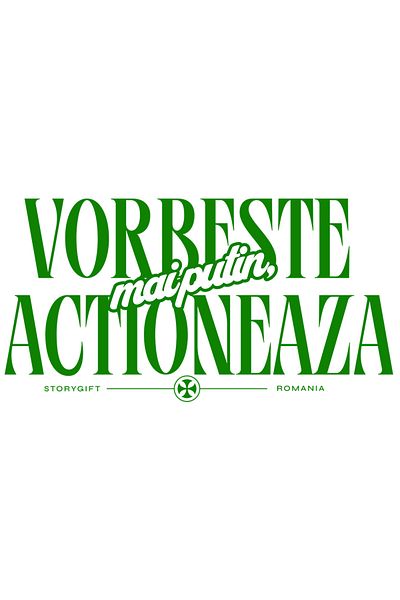 StoryGift Romania Sticker Autocolant 70CM Adeziv Mesaj Motivational Text Vorbeste Mai Putin, Actioneaza cu Margi