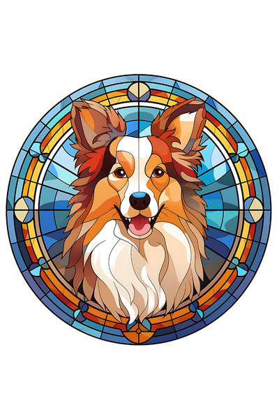 StoryGift Romania Sticker Autocolant 70CM cu un caine in stil mozaic, ilustra...