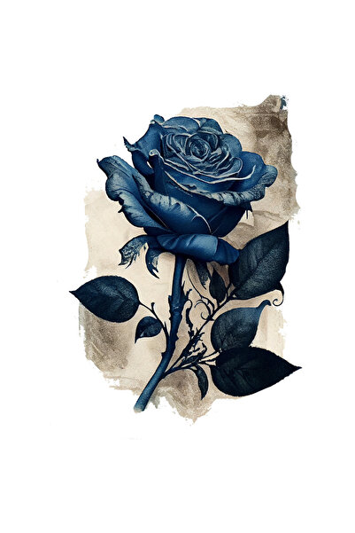 StoryGift Romania Sticker Cu Trandafir Albastru Ofilit, Iubitorii De Flori, T...