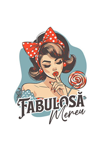 StoryGift Romania Sticker Adeziv 90CM cu Fata Stil Retro Cu Funda Rosie Si ac...