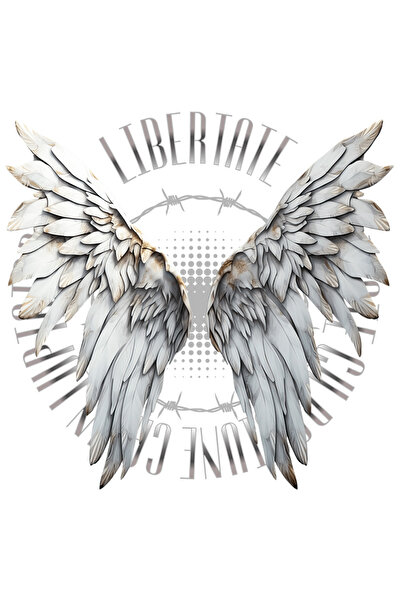 StoryGift Romania Sticker Adeziv 90CM Libertate - Aripi de Inger cu Margini Albe, PVC Vinyl 90 cm