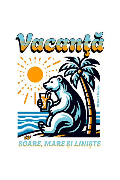 StoryGift Romania Sticker Autocolant 70CM Adeziv Vacanta cu Soare, Mare si Li...