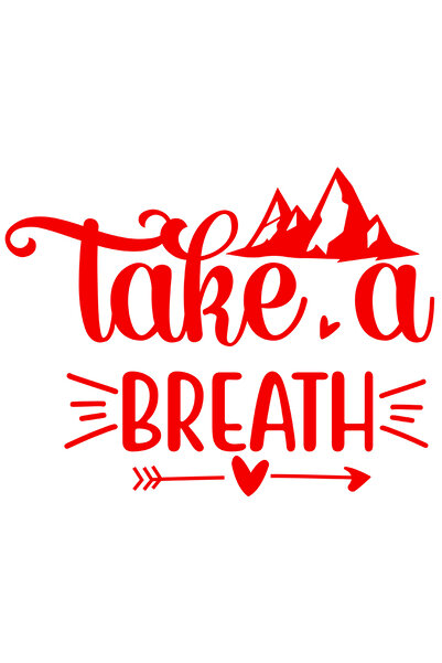 StoryGift Romania Sticker Exterior cu inimioare si munti cu mesajul "Take a breath" - ia o gura de aer/o pau