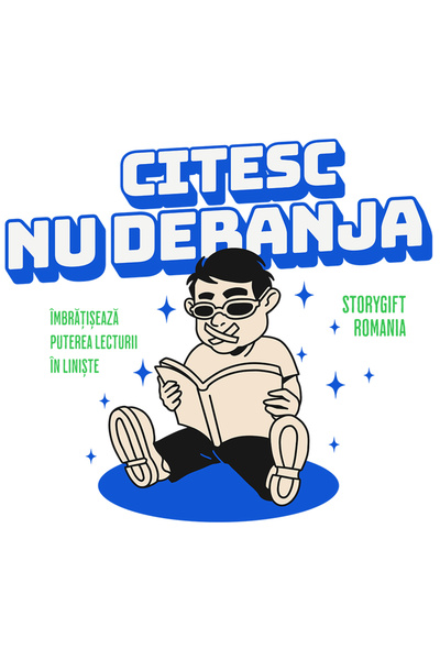 StoryGift Romania Sticker Autocolant 70CM Adeziv om cu scoci la gura citesc nu deranja iubitorii de lectura si c