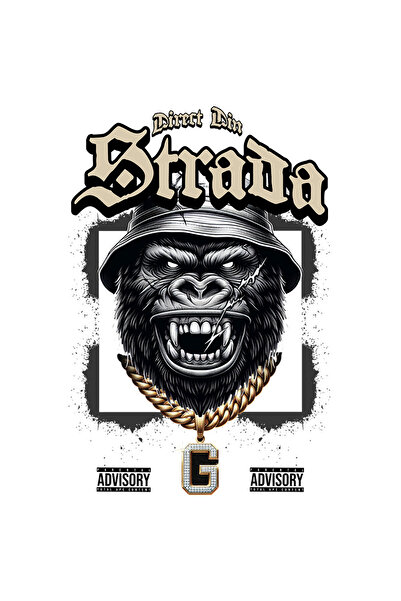 StoryGift Romania Sticker Adeziv 90CM Gorila Direct din Strada cu Lant de Aur...