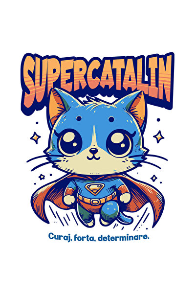 StoryGift Romania Sticker Eticheta 40CM Super Catalin, SuperErou, Pisica Zbur...