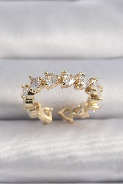 Skygo Brass Gold Color Heart Zircon Stone Vip Series Women's Ring - Tj-Byk3500