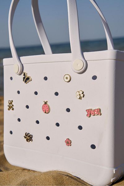 Tina İstanbul Jelly Charm Beach Bag White