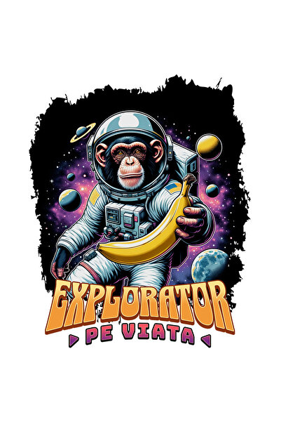 StoryGift Romania Sticker Autocolant 70CM Maimuta Astronaut - Explorator pe V...