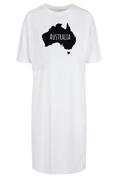 Merchcode Damen Ladies Australia Organic Oversized Slit Tee Dress
