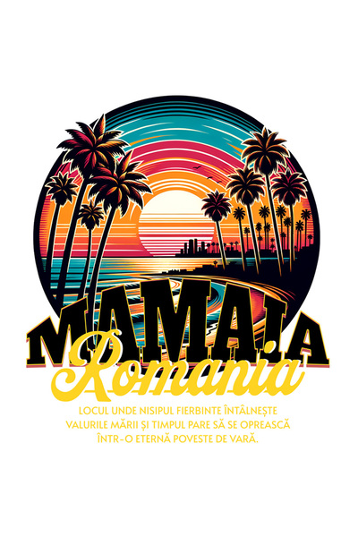 StoryGift Romania Sticker Adeziv 90CM Plaja din Mamaia, Romania cu Margini Al...