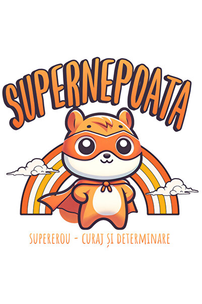 StoryGift Romania Sticker Adeziv 90CM Super Nepoata - SuperErou, Curaj si Det...