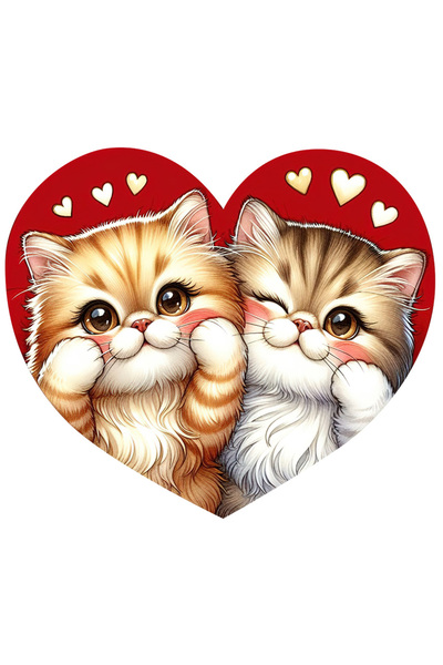 StoryGift Romania Sticker Adeziv 90CM cu 2 pisicute blanoase, fericite, intr-...