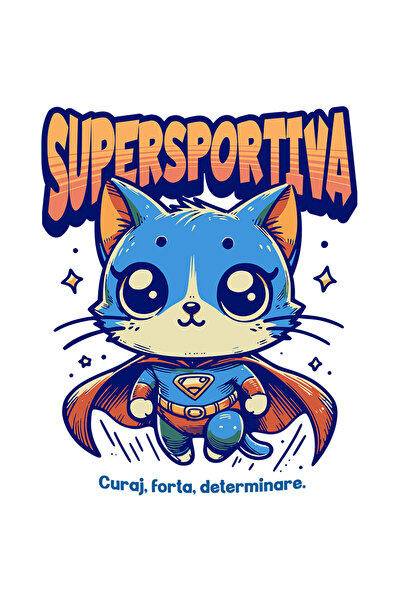 StoryGift Romania Sticker Adeziv 90CM Super Sportiva, SuperErou, Pisica Zbura...