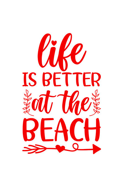 StoryGift Romania Sticker Autocolant 30CM Exterior cu mesajul "Life is better at the beach" - viata e mai buna p
