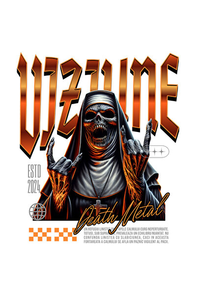 StoryGift Romania Sticker Autocolant 70CM Viziune - Calugarita Death Metal cu...