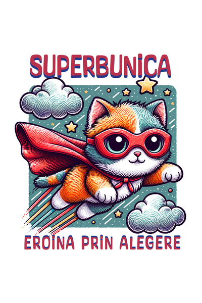 StoryGift Romania Sticker Autocolant 70CM Super Bunica,SuperErou, Eroina Prin...