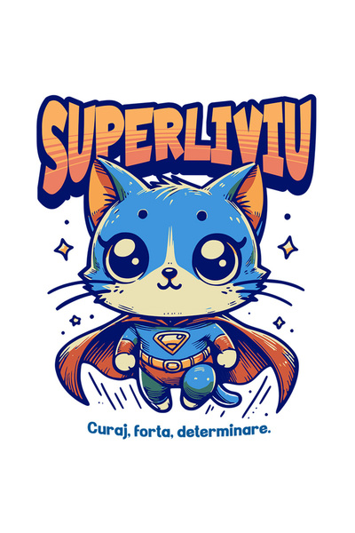 StoryGift Romania Sticker Autocolant 70CM Super Liviu, SuperErou, Pisica Zbur...