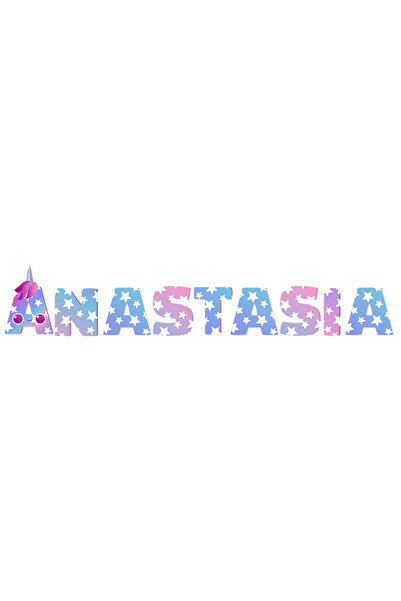 StoryGift Romania Sticker Autocolant 70CM Cu Numele Anastasia, Unicorn, Print...
