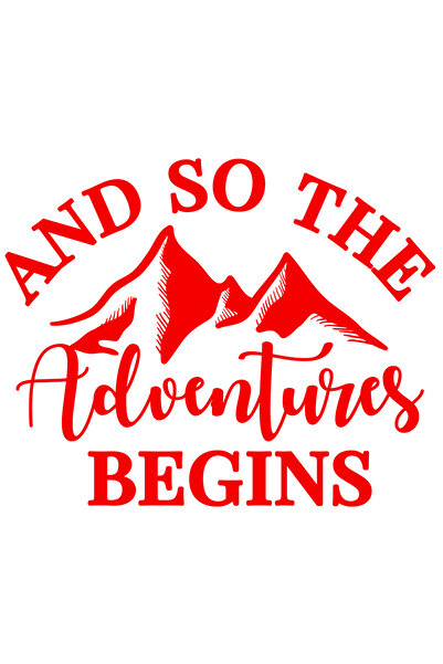 StoryGift Romania Sticker Autocolant 30CM Exterior cu munti si mesajul "And so the adventure begins" - si asa in