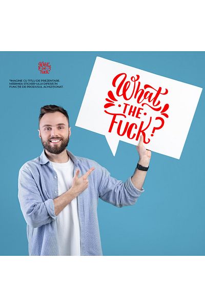 StoryGift Romania Exterior Sticker with the text "What the fuc*?" - what's wrong, Red Vinyl, 90 cm