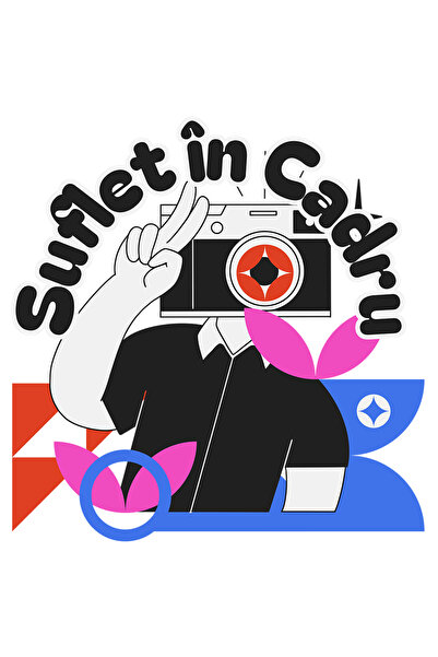 StoryGift Romania Sticker Autocolant 70CM Adeziv Suflet în Cadru, silueta umana aratand semnul peace cu Margini