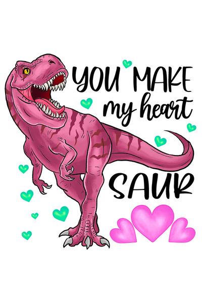 StoryGift Romania Sticker Eticheta 50CM cu dinozaur roz cu mesajul "You make ...