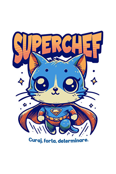 StoryGift Romania Sticker Adeziv 90CM Super Chef, SuperErou, Pisica Zburand c...