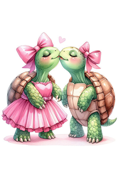 StoryGift Romania Sticker Adeziv 90CM cu 2 broaste testoase apropiate, ilustr...