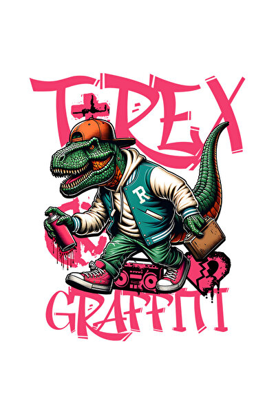 StoryGift Romania Sticker Eticheta 50CM T-Rex Urban Hip-Hop Star Y2K Graffiti...