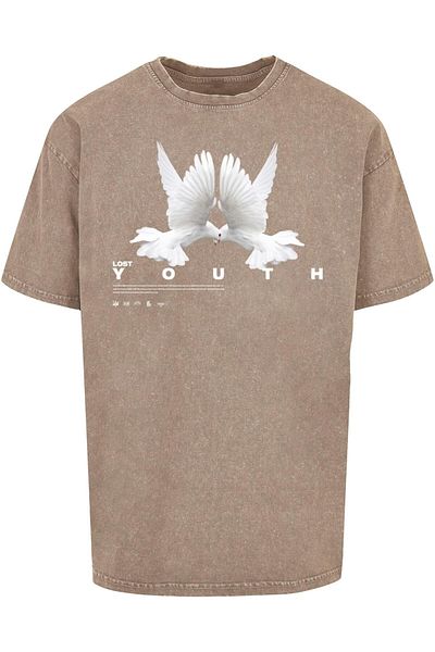 Lost Youth Herren Ly Acid Washed Tee Dove