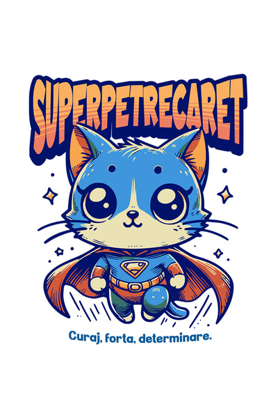 StoryGift Romania Sticker Eticheta 40CM Super Petrecaret, SuperErou, Pisica Z...