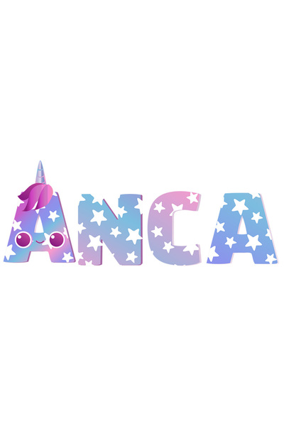 StoryGift Romania Sticker Adeziv 90CM Cu Numele Anca, Unicorn, Printesa, Fair...