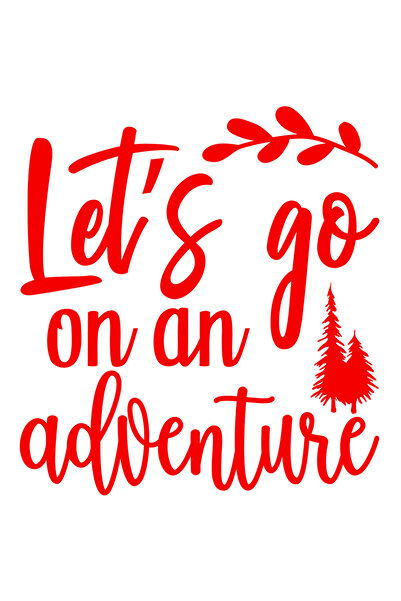 StoryGift Romania Sticker Adeziv 90CM Exterior cu brazi si mesajul "Let's go on an adventure" - hai sa mergem in