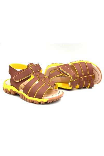 Prego (Arzen) Ortapedi Thermo Non-Slip Sole Velcro Boys Sandals Coffee